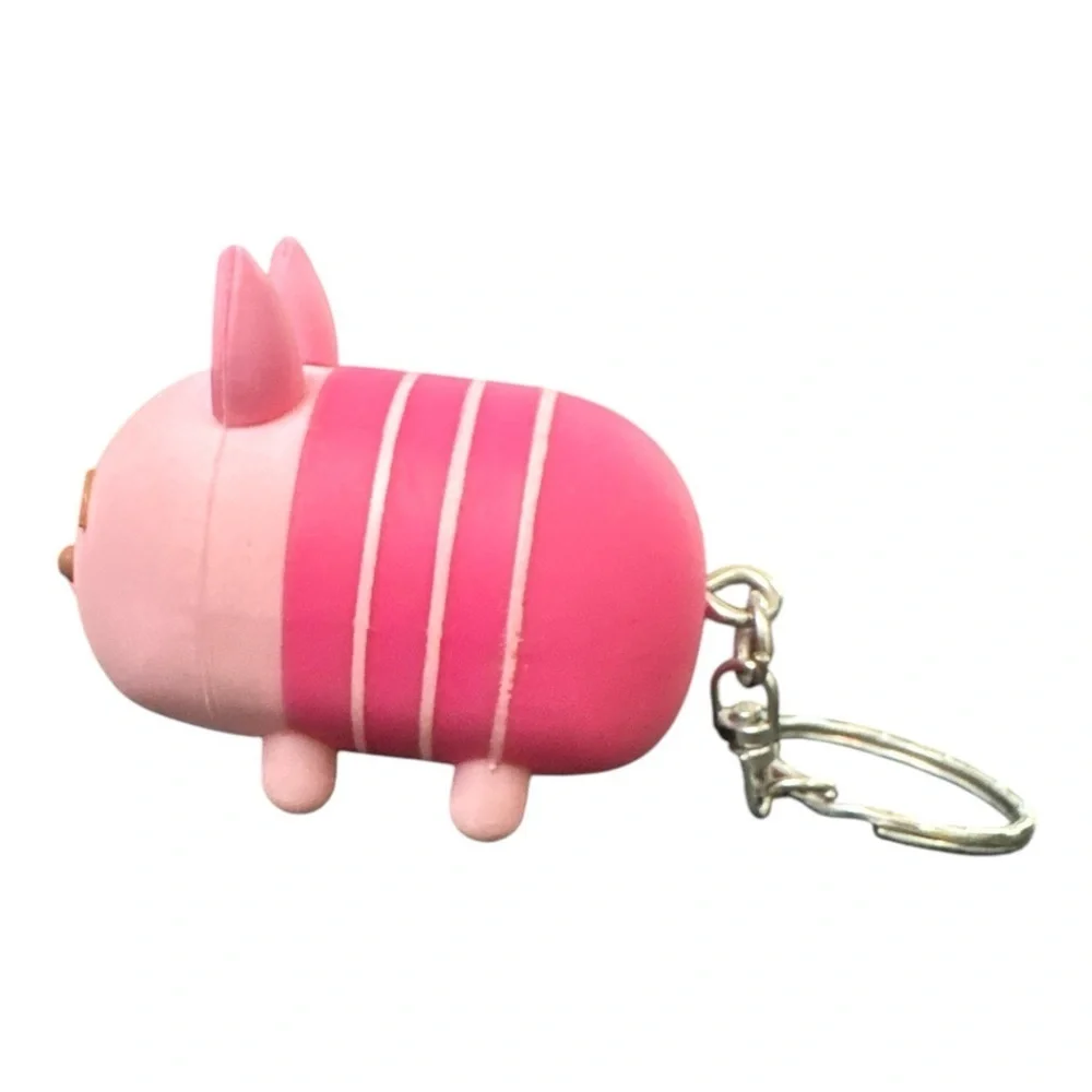 Pink and Brown Piglet key chain